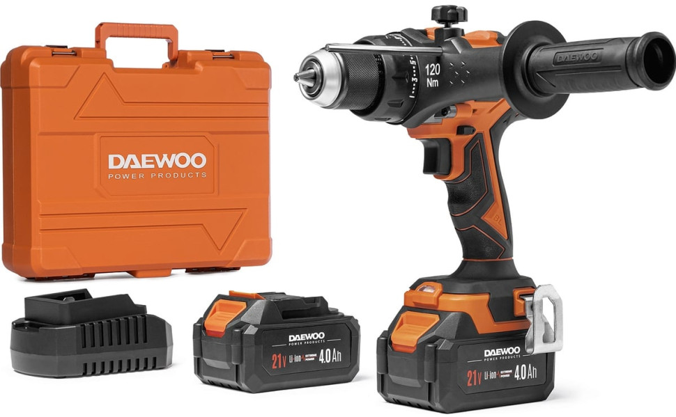 Ударная дрель-шуруповерт Daewoo Power DAA 6521Li Set (с 2-мя АКБ, кейс)