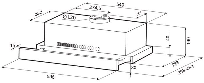 Вытяжка Krona Kamilla R 600 (нержавеющая сталь, 2 мотора)