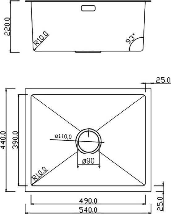 Кухонная мойка Roxen Uno 560210-54B-V графит/текстурная PVD покрытие (с ролл-матом и дозатором)