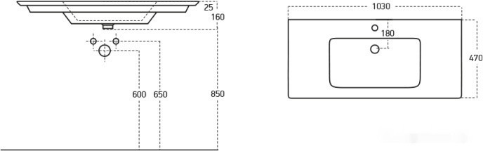 Умывальник Sanovit Sharp 103x47 Умывальник Sanovit Sharp 103x47