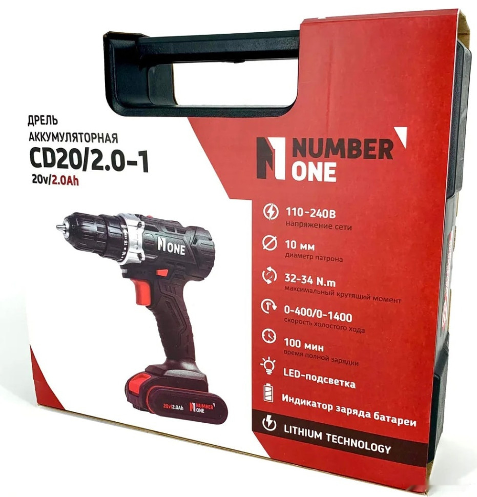 Дрель-шуруповерт Number ONE CD20/2.0-1 (с 2-мя АКБ) Дрель-шуруповерт Number ONE CD20/2.0-1 (с 2-мя АКБ)