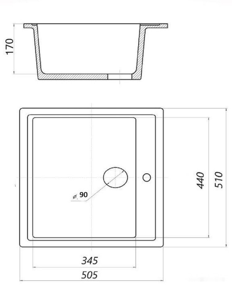 Кухонная мойка Wisent 510-29W (с сифоном GER013)