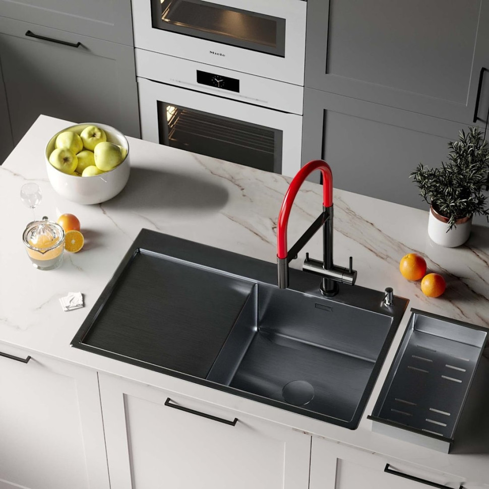Кухонная мойка Roxen Vespa 560230-70RB графит