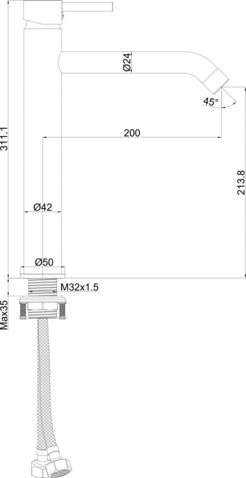 Смеситель Maxonor Pure Life PL1187-8 Смеситель Maxonor Pure Life PL1187-8