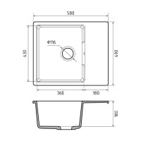 Кухонная мойка GranFest QUARZ GF-UR-658L (черный)
