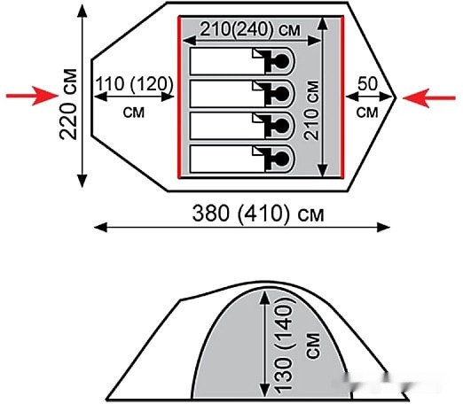 Палатка Tramp Mountain 4 v2 (зеленый) Палатка Tramp Mountain 4 v2 (зеленый)