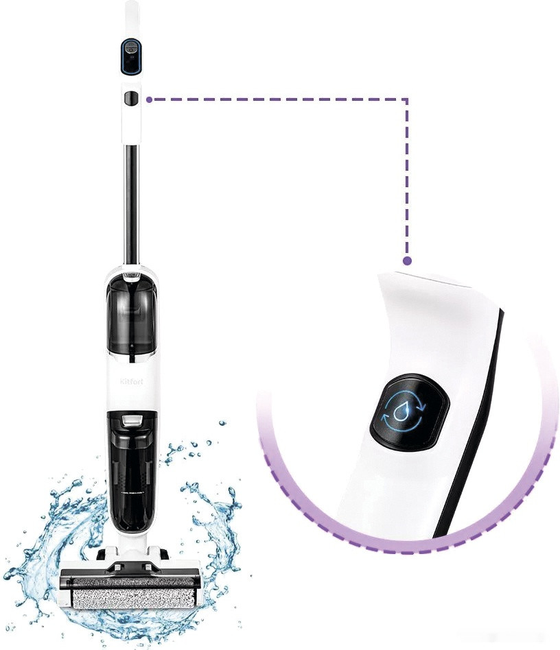 Вертикальный пылесос с влажной уборкой Kitfort KT-5155 Вертикальный пылесос с влажной уборкой Kitfort KT-5155