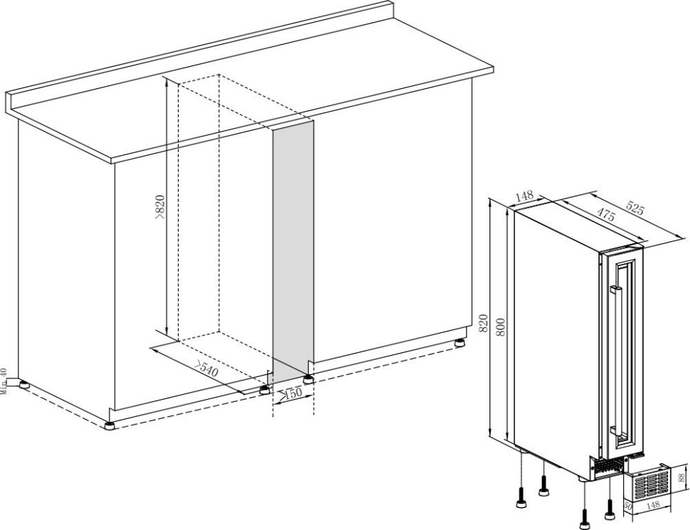 Винный шкаф Temptech SOMX15SRB Винный шкаф Temptech SOMX15SRB