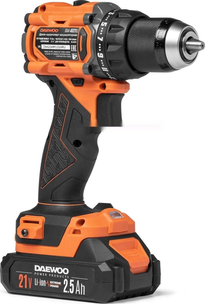 Дрель-шуруповерт Daewoo Power DAA 4021Li Set Box (с 2-мя АКБ, кейс)