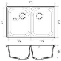 Кухонная мойка GranFest QUARZ Z-15 (серый)