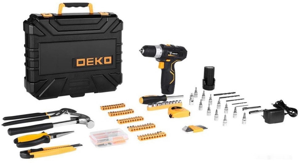 Дрель-шуруповерт Deko GCD12DU3 SET 195 063-4134 (с 2-мя АКБ, кейс, набор оснастки) Дрель-шуруповерт Deko GCD12DU3 SET 195 063-4134 (с 2-мя АКБ, кейс, набор оснастки)