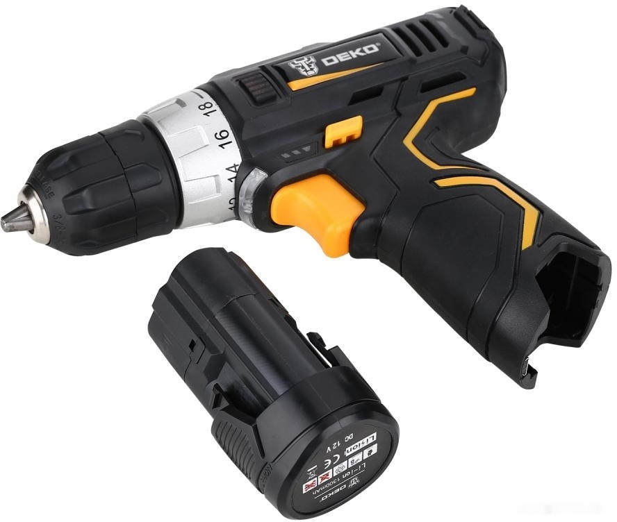 Дрель-шуруповерт Deko GCD12DU3 SET 195 063-4134 (с 2-мя АКБ, кейс, набор оснастки) Дрель-шуруповерт Deko GCD12DU3 SET 195 063-4134 (с 2-мя АКБ, кейс, набор оснастки)