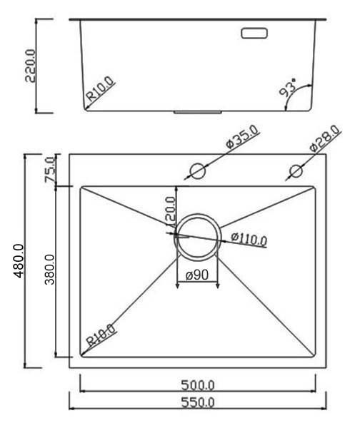 Кухонная мойка Roxen Simple 560220-55B графит Кухонная мойка Roxen Simple 560220-55B графит