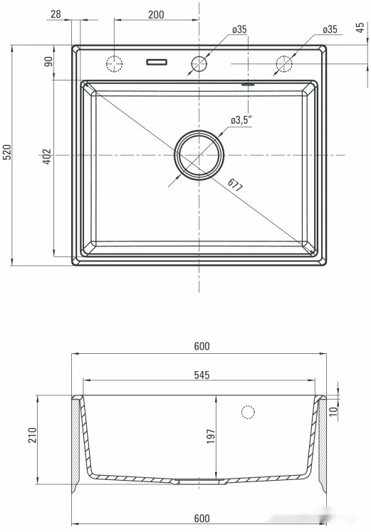 Кухонная мойка Deante Andante ZQN A103 (алебастровый)