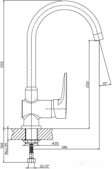 Смеситель GranFest 3023 (серый) Смеситель GranFest 3023 (серый)
