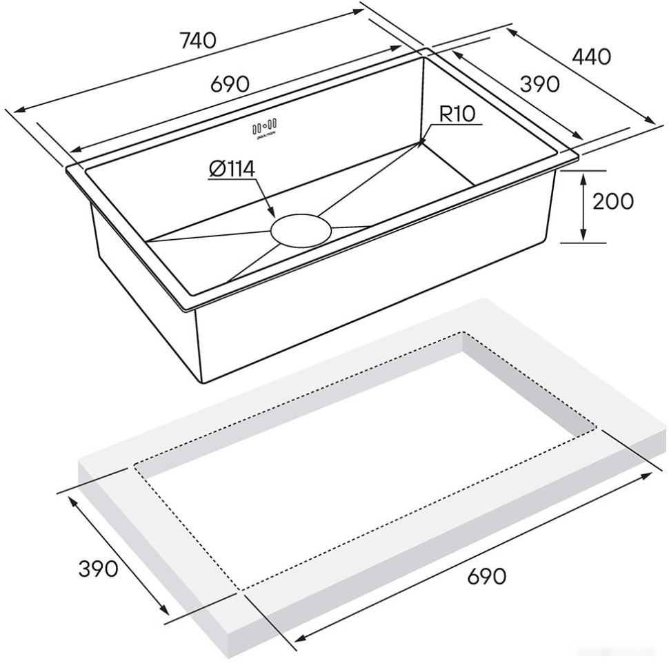 Кухонная мойка Paulmark PM217444-BS Кухонная мойка Paulmark PM217444-BS
