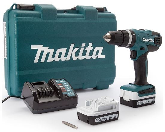 Ударная дрель-шуруповерт Makita HP347DWE (с 2-мя АКБ, кейс)