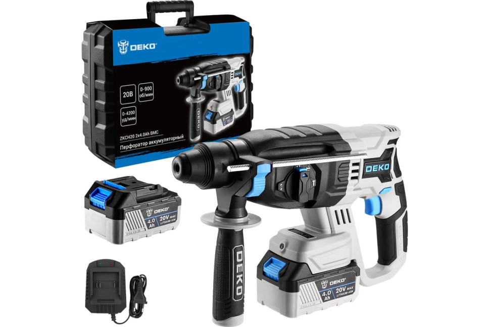 Перфоратор Deko ZKCH20 084-1042 (с 2-мя АКБ, кейс)