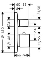Смеситель Hansgrohe Metris Ecostat E 31572000