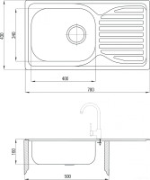 Кухонная мойка Deante Doppio ZEN 0113 (сатин)