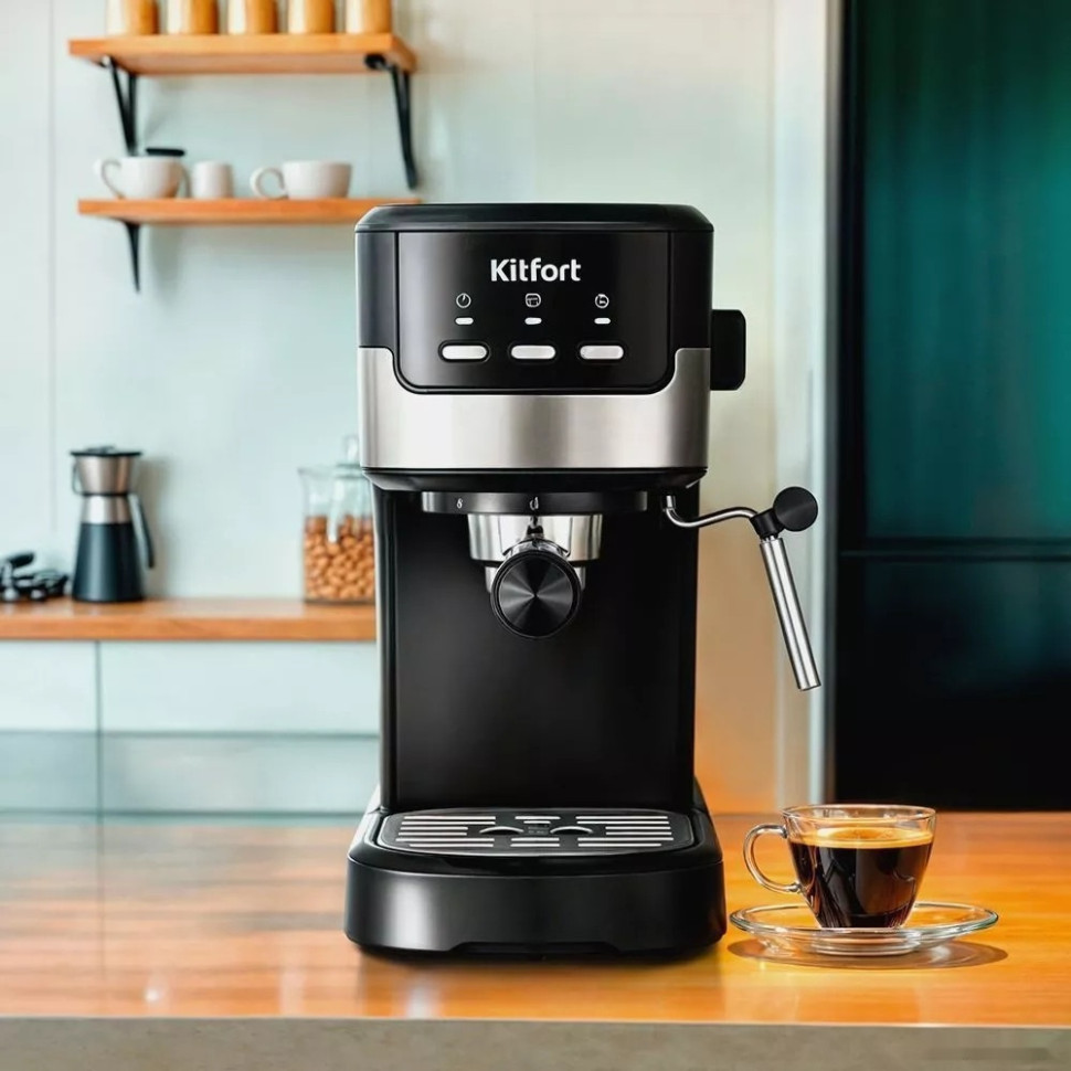 Рожковая кофеварка Kitfort KT-7211 Рожковая кофеварка Kitfort KT-7211