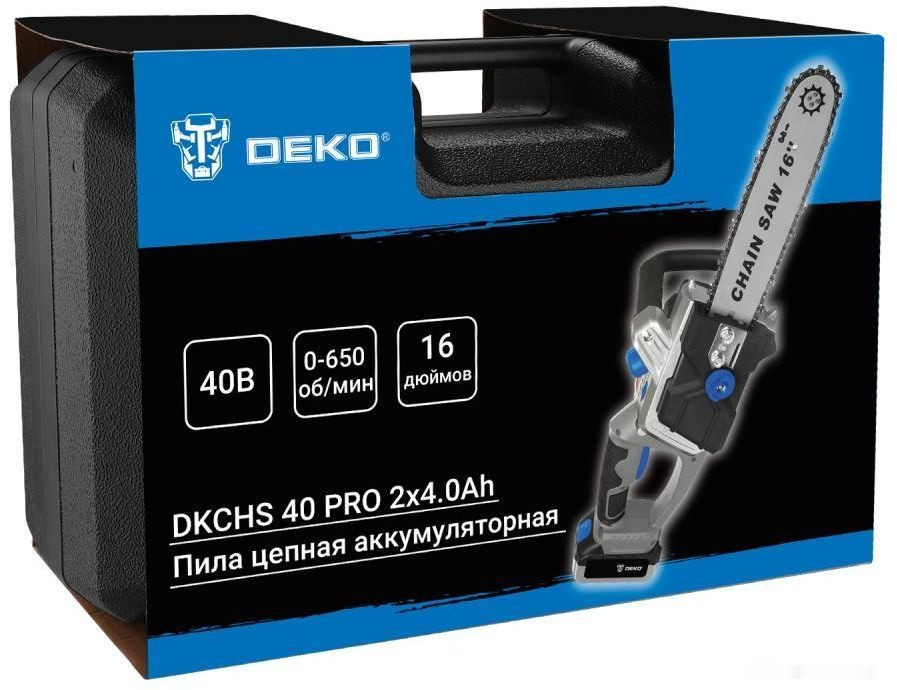 Аккумуляторная пила Deko DKCHS 40 PRO 063-4357 (с 2-мя АКБ)