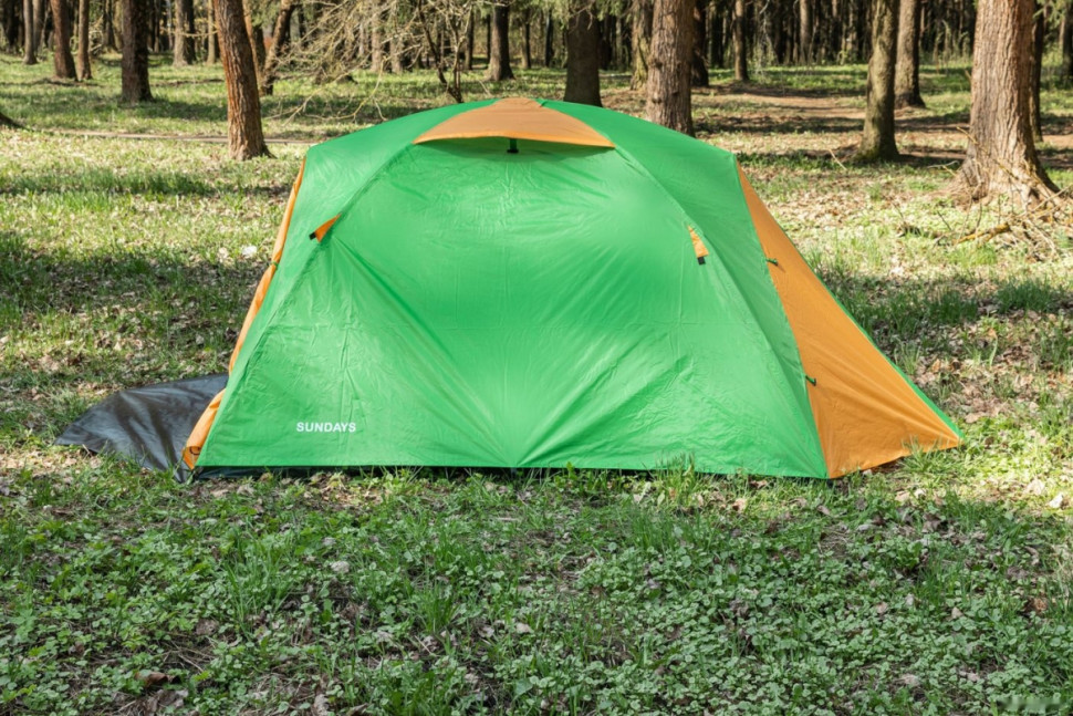 Палатка Sundays ZC-TT009-4P v2 (зеленый/желтый) Палатка Sundays ZC-TT009-4P v2 (зеленый/желтый)