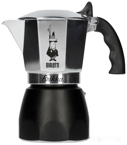 Гейзерная кофеварка Bialetti Brikka 2020 (4 порции, черный)