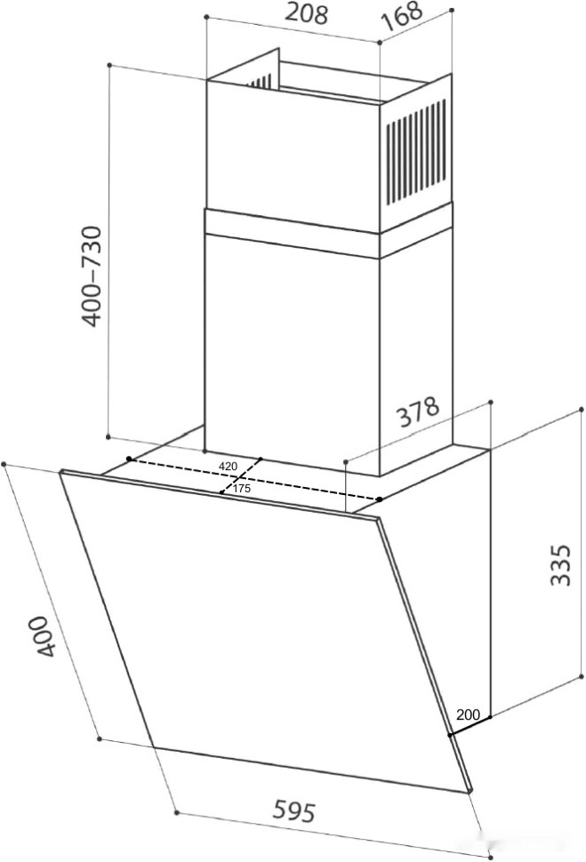 Вытяжка LEX Touch 600 (слоновая кость light)