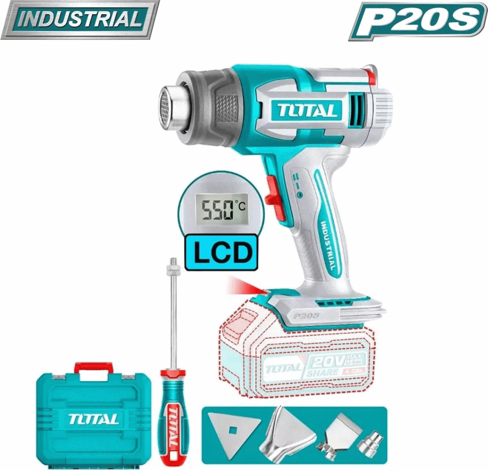 Набор электроинструмента Total TOSLI240863 (гайковерт, шлифмашина, фен, 2 АКБ, сумка) Набор электроинструмента Total TOSLI240863 (гайковерт, шлифмашина, фен, 2 АКБ, сумка)