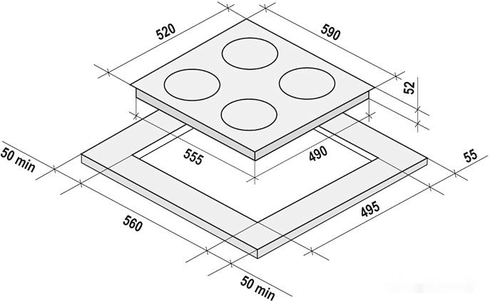 Варочная панель Krona Virgola 60 BL