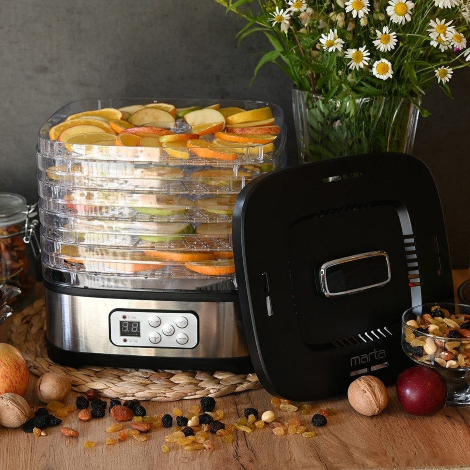 Сушилка для овощей и фруктов Marta MT-1959 (черный жемчуг) Сушилка для овощей и фруктов Marta MT-1959 (черный жемчуг)