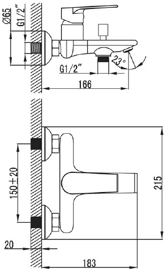Смеситель IDDIS Edifice EDISB00I02WA для ванны с душем