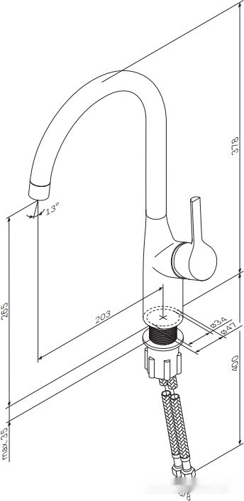 Смеситель Am.Pm Spike F9S07022 (черный)