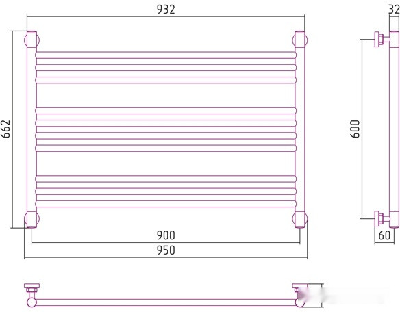 Полотенцесушитель Сунержа Богема L 600x900 00-0202-6090