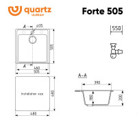 Кухонная мойка Ulgran Quartz Forte 505-01 (жасмин)