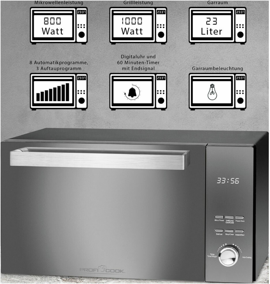 Микроволновая печь ProfiCook PC-MWG 1204 schwarz