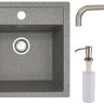 Кухонная мойка БелЭворс Rio + смеситель W4998-4 + дозатор L405-1 (серый/сатин) Кухонная мойка БелЭворс Rio + смеситель W4998-4 + дозатор L405-1 (серый/сатин)