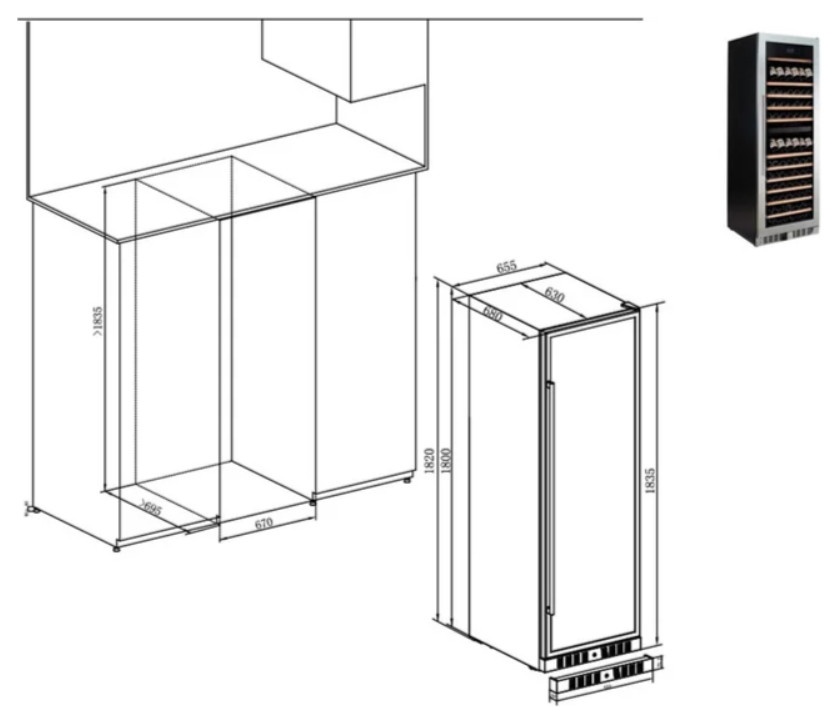 Винный шкаф Temptech E1000DX