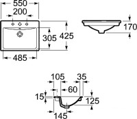 Умывальник Roca Diverta 55x42