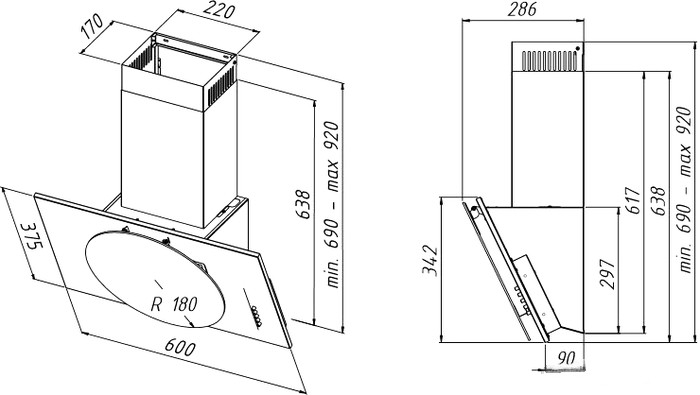 Вытяжка AKPO Selene eco 60 WK-4 (черный)