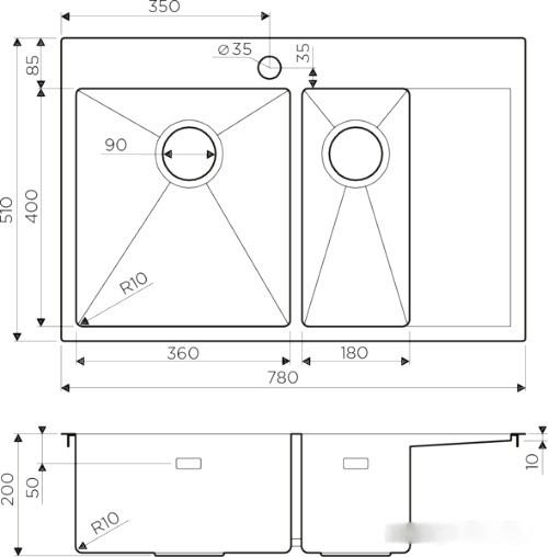 Кухонная мойка Omoikiri Akisame 78-2-GM-L Кухонная мойка Omoikiri Akisame 78-2-GM-L