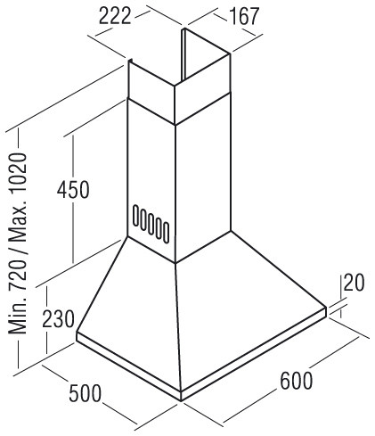 Вытяжка CATA OMEGA 600 WH/L 02002005 Вытяжка CATA OMEGA 600 WH/L 02002005