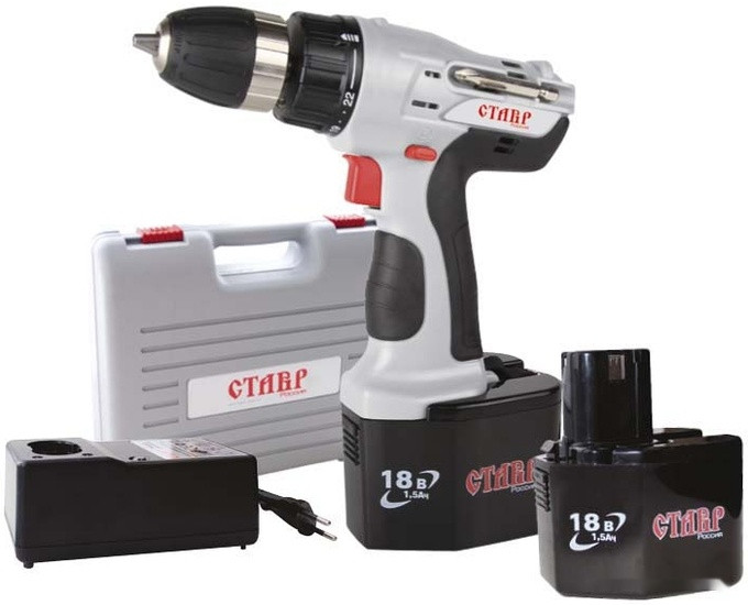 Дрель-шуруповерт Ставр ДА-18Д (с 2-мя АКБ, кейс)
