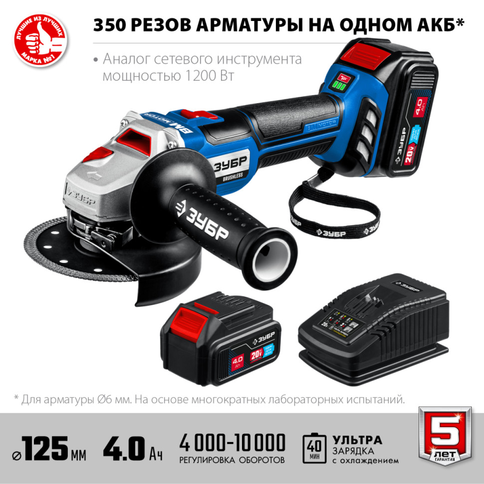 Угловая шлифмашина ЗУБР AB-125