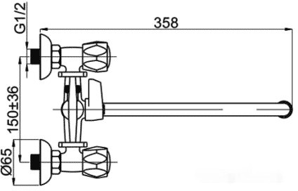 Смеситель Rubineta C-1 Cross (K) (C1SK06) Смеситель Rubineta C-1 Cross (K) (C1SK06)