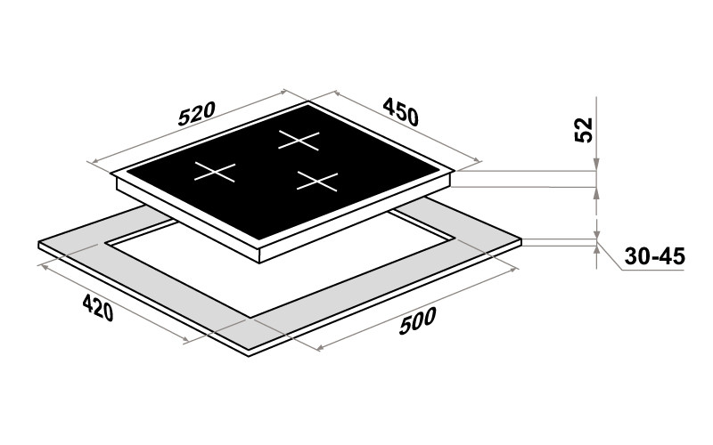 Варочная панель Maunfeld CVCE453BK Варочная панель Maunfeld CVCE453BK