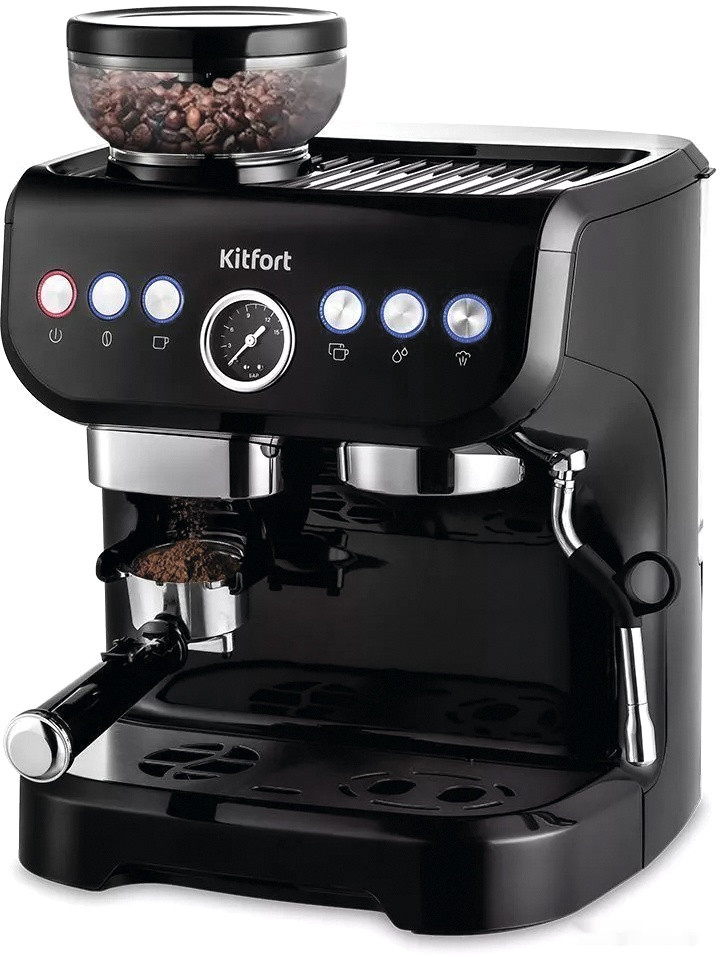 Рожковая помповая кофеварка Kitfort KT-7108 Рожковая помповая кофеварка Kitfort KT-7108