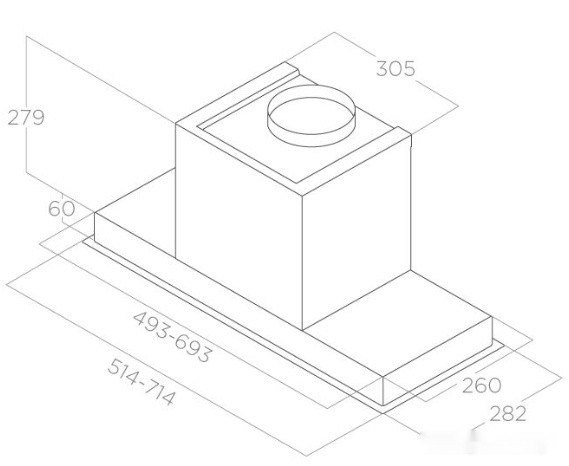 Вытяжка Elica Hidden 2.0 IX/A/72 Вытяжка Elica Hidden 2.0 IX/A/72