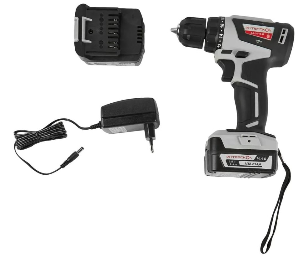 Дрель-шуруповерт Интерскол МиниМАКС ДА-10/14.4В (с 2-мя АКБ 2 Ач, кейс)